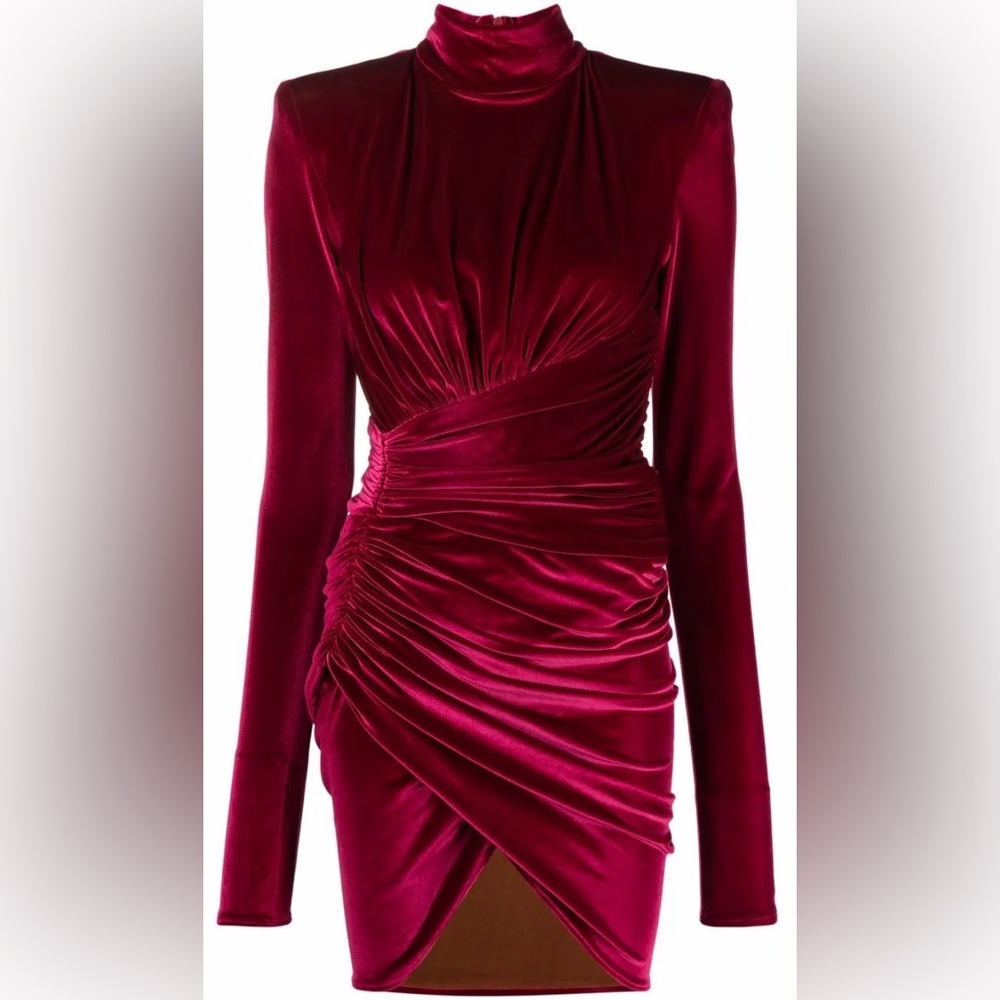 Alexandre Vauthier Asymmetric Bordeaux/Red Wine Velvet Dress size FR36